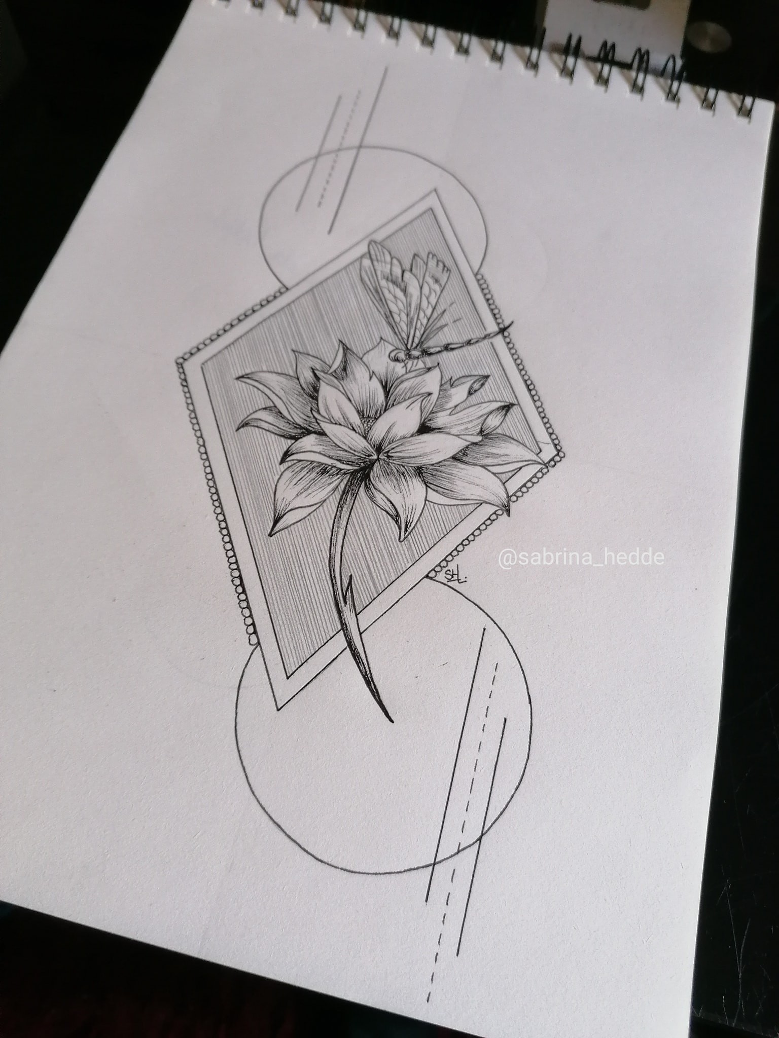 Libellule et fleur de lotus